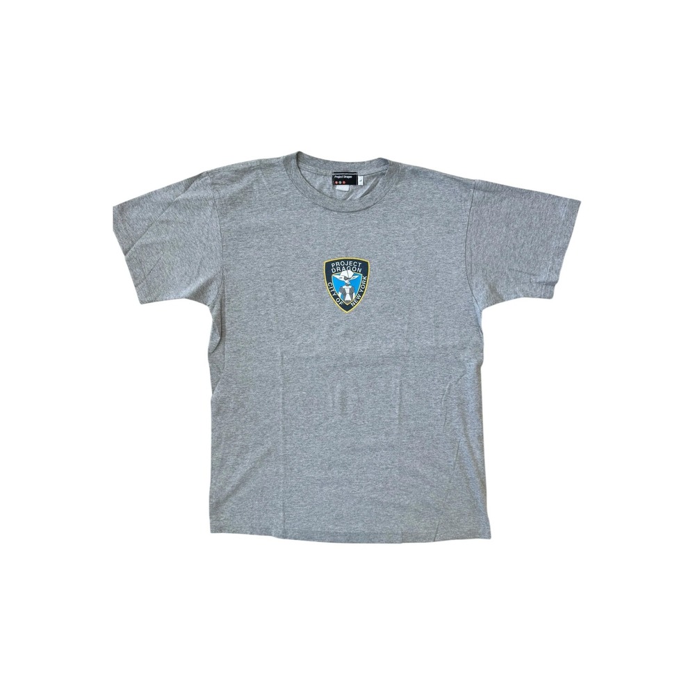 Futura Project Dragon Shirt Mens Large Grey Good Pointman Police Badge 90s Tee